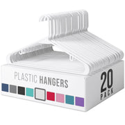 NEATERIZE frontal del pack de 20 perchas blancas para armario ordenado