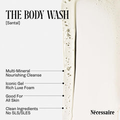 Nécessaire textura de espuma cremosa del gel Santal que indica hidratación