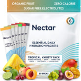 Nectar front packaging tropical 30 pack showing contents and convenience