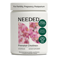 Needed frontal del envase mostrando el nombre y beneficio prenatal