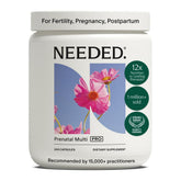 Needed Prenatal Multi Pro frasco frontal mostrando etiqueta y beneficio nutritivo