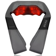 Nekteck front view showing gray neck massager and controls for targeted relief