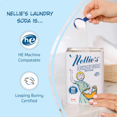 Nellie's textura del polvo en primer plano que sugiere disolución rápida