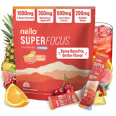 Nello Superfocus frente del paquete mostrando el diseño y beneficios rápidos