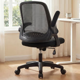 NEO CHAIR front view shows sleek all-black design and ergonomic profile for productive work