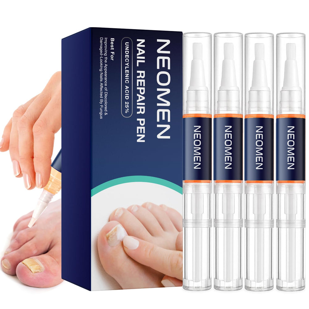 NEOMEN paquete frontal mostrando las cuatro unidades para cuidado de uñas, práctico