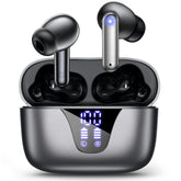 Nequga front view of earbuds with case showing portable convenience