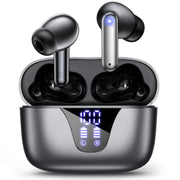 Nequga front view of earbuds with case showing portable convenience