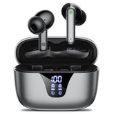 Nequga estuche abierto mostrando auriculares y batería visible para planificación