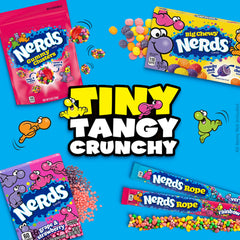 NERDS individual wrapper being opened for quick portable snacking convenience