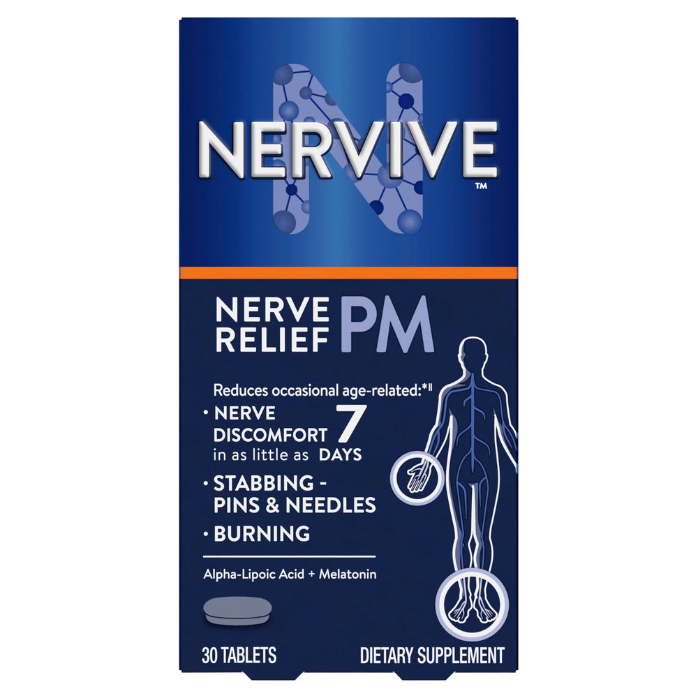 Nervive frente del empaque mostrando caja y beneficio nocturno