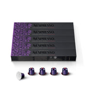 Nespresso Arpeggio Decaffeinato front packaging showing 50 capsules benefit consistent supply