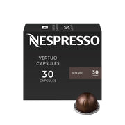 Nespresso Intenso front packaging showing 30-count and bold branding benefit bold servings