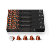 Nespresso mostrando la caja frontal que destaca intensidad y formato 50 cápsulas
