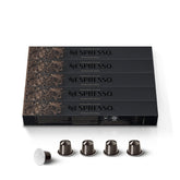 Nespresso Roma front packaging showing 50-count box and branding, promising consistent taste