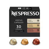 Nespresso Vertuo frente del empaque mostrando variedad y conveniencia