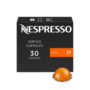 Nespresso caja frontal Inizio mostrando diseño y cantidad, atractiva presentación
