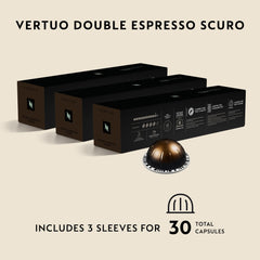 Nespresso doble espresso servido en taza resaltando cuerpo y color