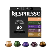 Nespresso pack delantero mostrando 50 cápsulas y variedad, ideal para probar mezclas