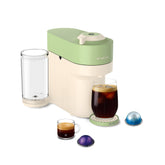 Nespresso Vertuo Pop+ front view in pistachio showing compact design and fast brewing