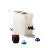 Nespresso Vertuo Up front view showing white finish and compact footprint for stylish counters