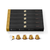 Nespresso Volluto Decaffeinato empaque frontal con diseño y beneficios visuales