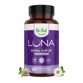 Nested Naturals frasco Luna frontal mostrando 60 cápsulas veganas y diseño claro