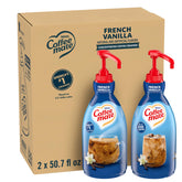 Nestle Coffee mate front packaging showing bottle and pump, fast portioning benefit
