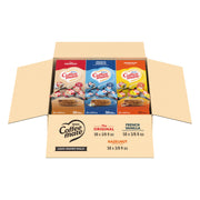 Nestle Coffee mate variety pack front view showing three dispenser boxes and branding, convenient storage