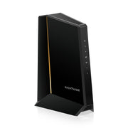 NETGEAR Nighthawk CM3000 front view showing LEDs and solid build, indicating reliable connection
