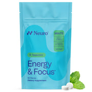 Neuro spearmint front packaging showing compact container and branding for easy portability