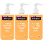 Neutrogena frente del pack de tres botellas, conveniente para rutina diaria