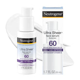 Neutrogena frente del envase mostrando el suero SPF 60 y su beneficio de protección alta