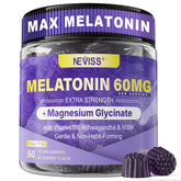NEVISS bottle front view showing brand and extra-strength melatonin label benefits