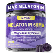 NEVISS bottle front view showing brand and extra-strength melatonin label benefits