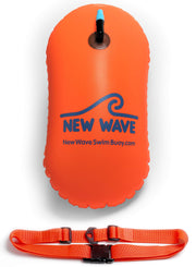 New Wave Swim Bubble front view showing bright visibility and safety