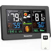 Newentor front display showing temperature and forecast for quick reference
