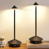 NEWSEE black lamp front view showing compact profile and versatile placement