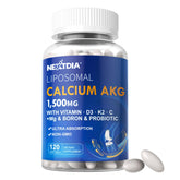 Nextdia front packaging showing liposomal calcium AKG and benefits