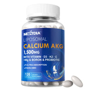 Nextdia front packaging showing liposomal calcium AKG and benefits
