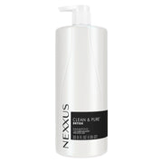 Nexxus envase frontal Clean & Pure mostrando tamaño y beneficio limpiador