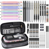 Nicpro estuche frontal negro con cremallera expandible y organización visible