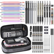 Nicpro estuche frontal negro con cremallera expandible y organización visible