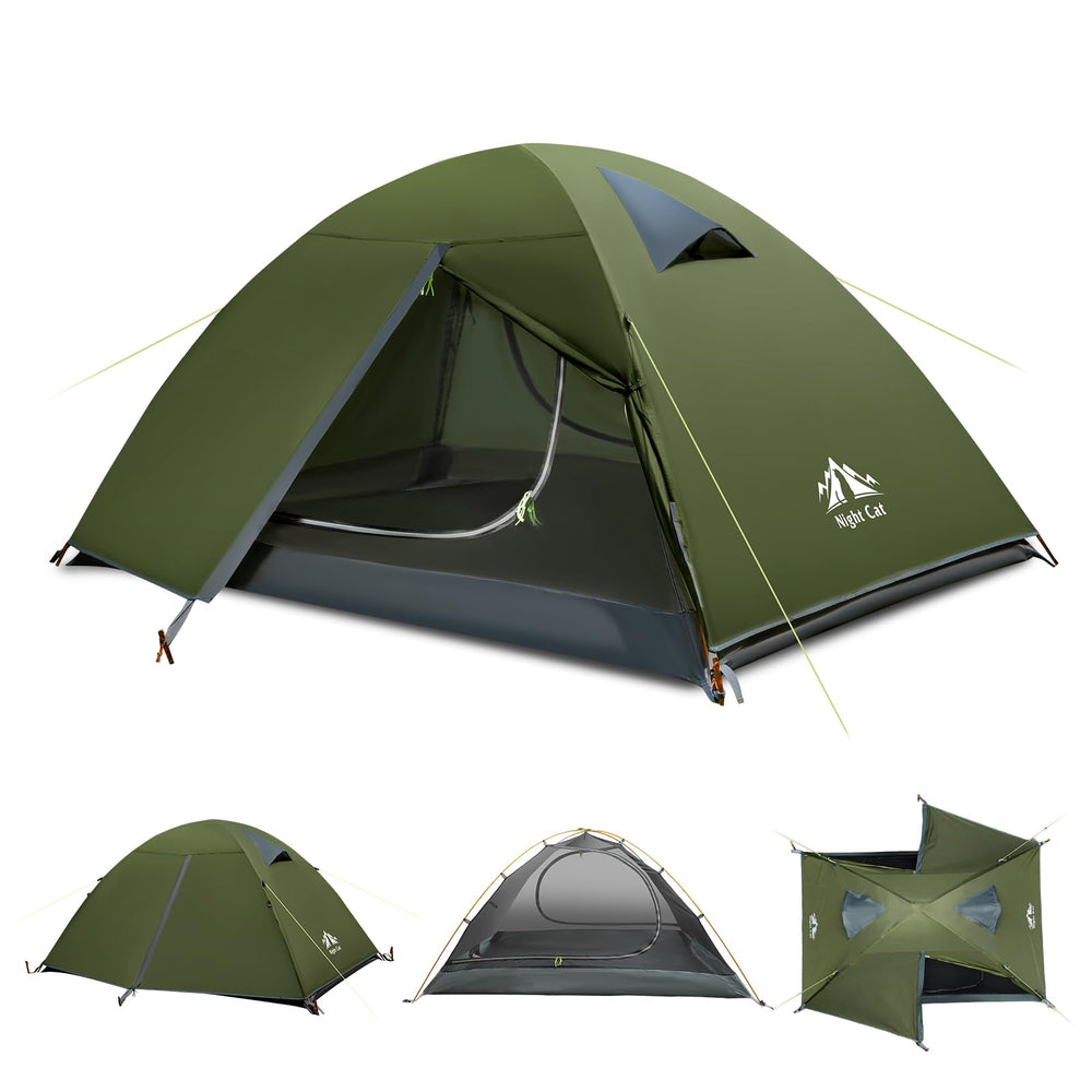 Night Cat front view of tent pitched showing quick setup benefit