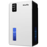 NineSky front view showing sleek dehumidifier design and quiet operation benefit