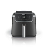 Ninja air fryer pro front view showing compact countertop footprint and fast results