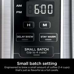 Ninja CE251 control panel closeup highlighting programmable settings and ease