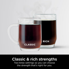 Ninja CE251 glass carafe pouring coffee demonstrating full-carafe serving convenience