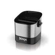 Ninja knock box front view showing stainless finish and neat footprint benefit