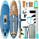 niphean SUP front view blue wood showing stable shape and instant readiness
